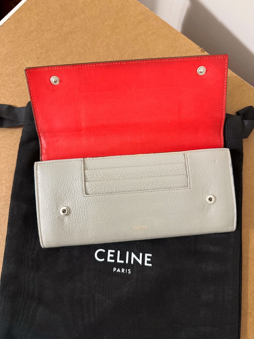 Authentic Celine Large Flap Multifunction  Wallet Made In Italy S-F6-3174